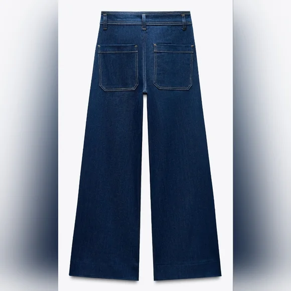 NWT ZW COLLECTION HIGH WAIST WIDE LEG JEANS BY ZARA - Picture 5 of 14